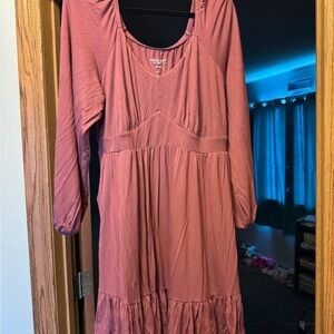 Torrid Dusty Rose Long Sleeve Dress